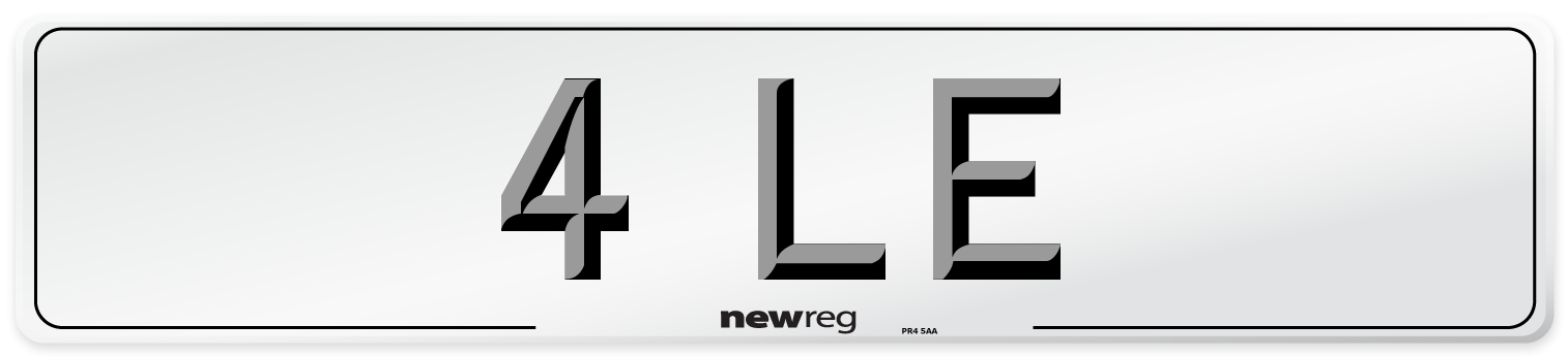4 LE Number Plate from New Reg